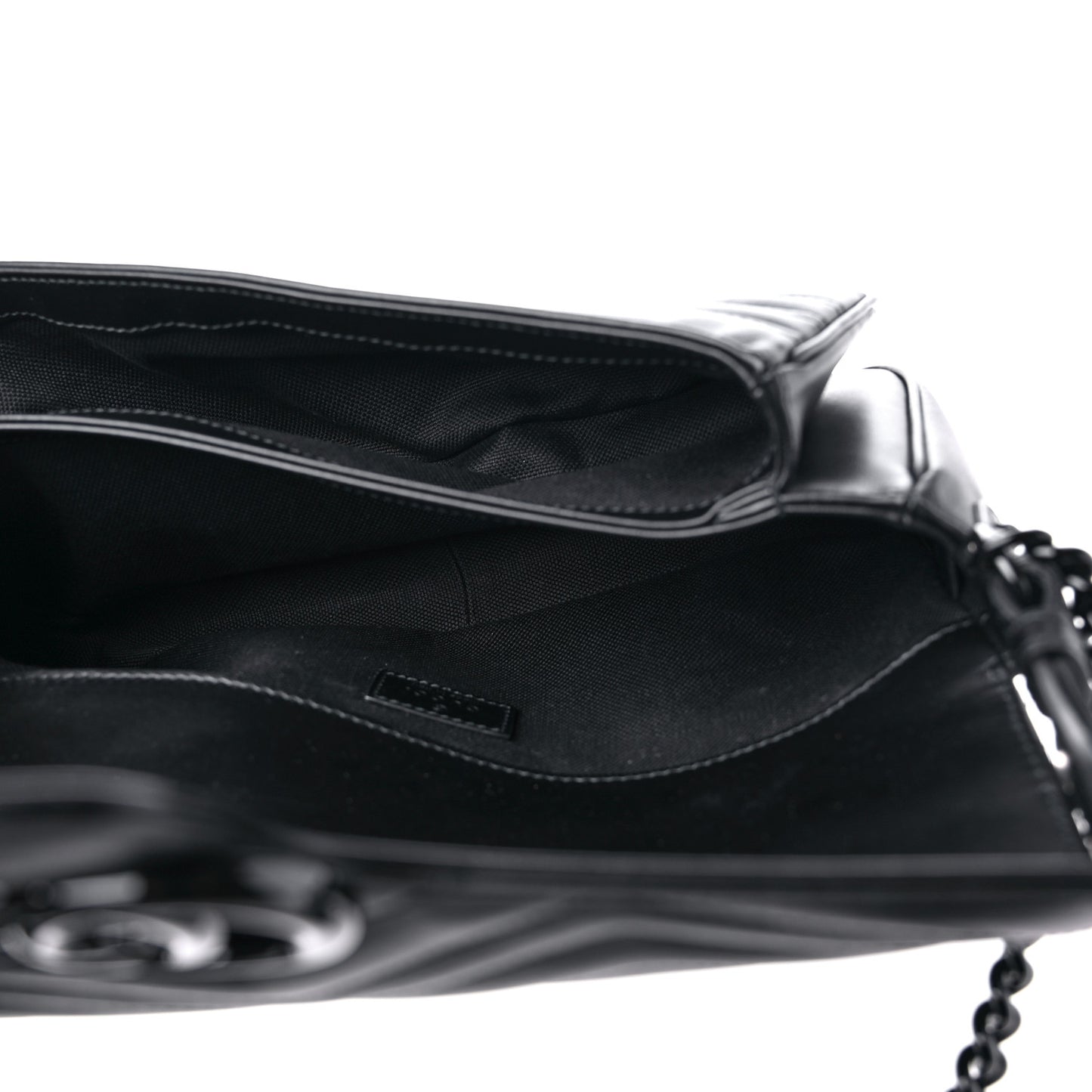 Calfskin Matelasse Monochrome GG Marmont Crossbody Shoulder Bag Black
