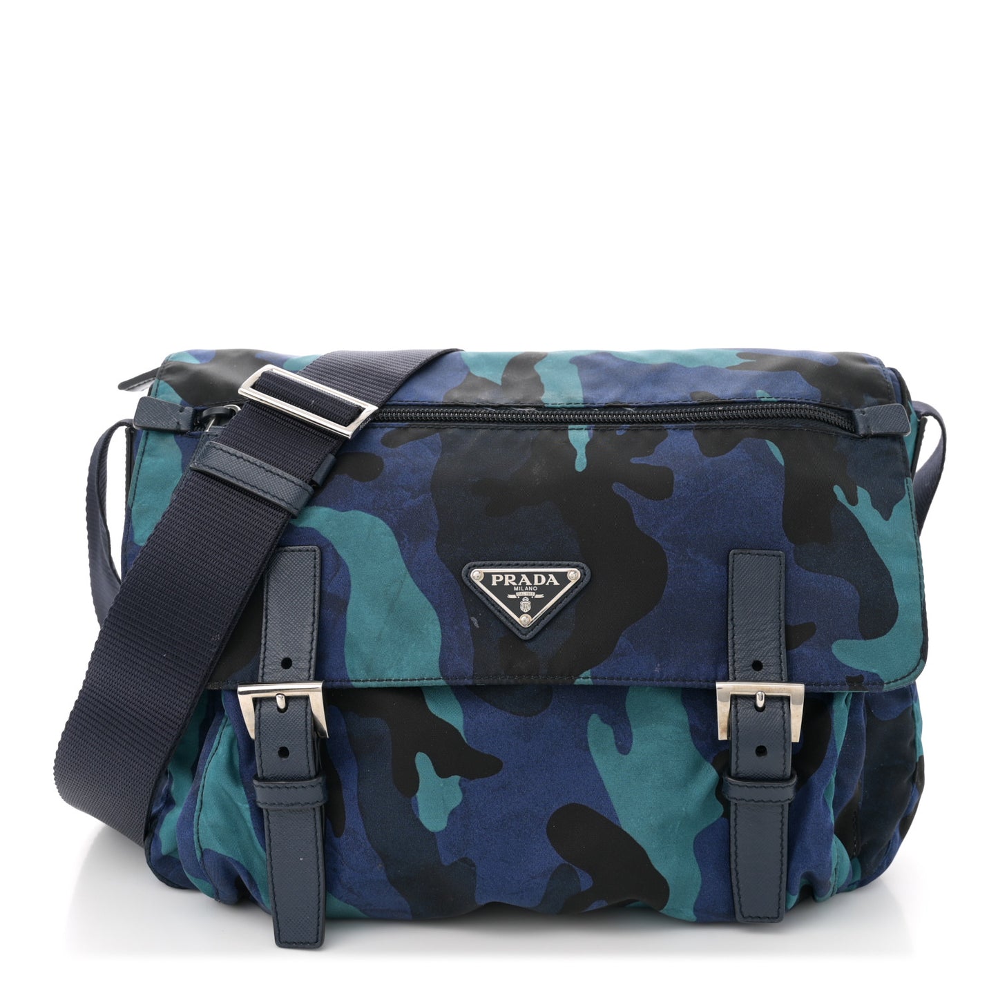 Tessuto Nylon Camouflage Messenger Bag Royal