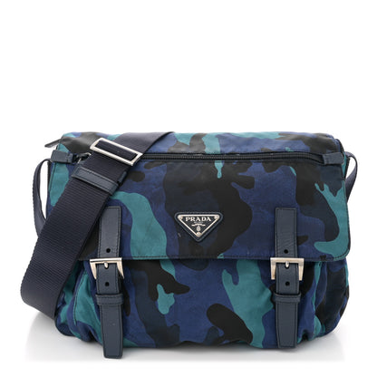 Prada Tessuto Nylon Camouflage Messenger Bag Royal 1 of 13
