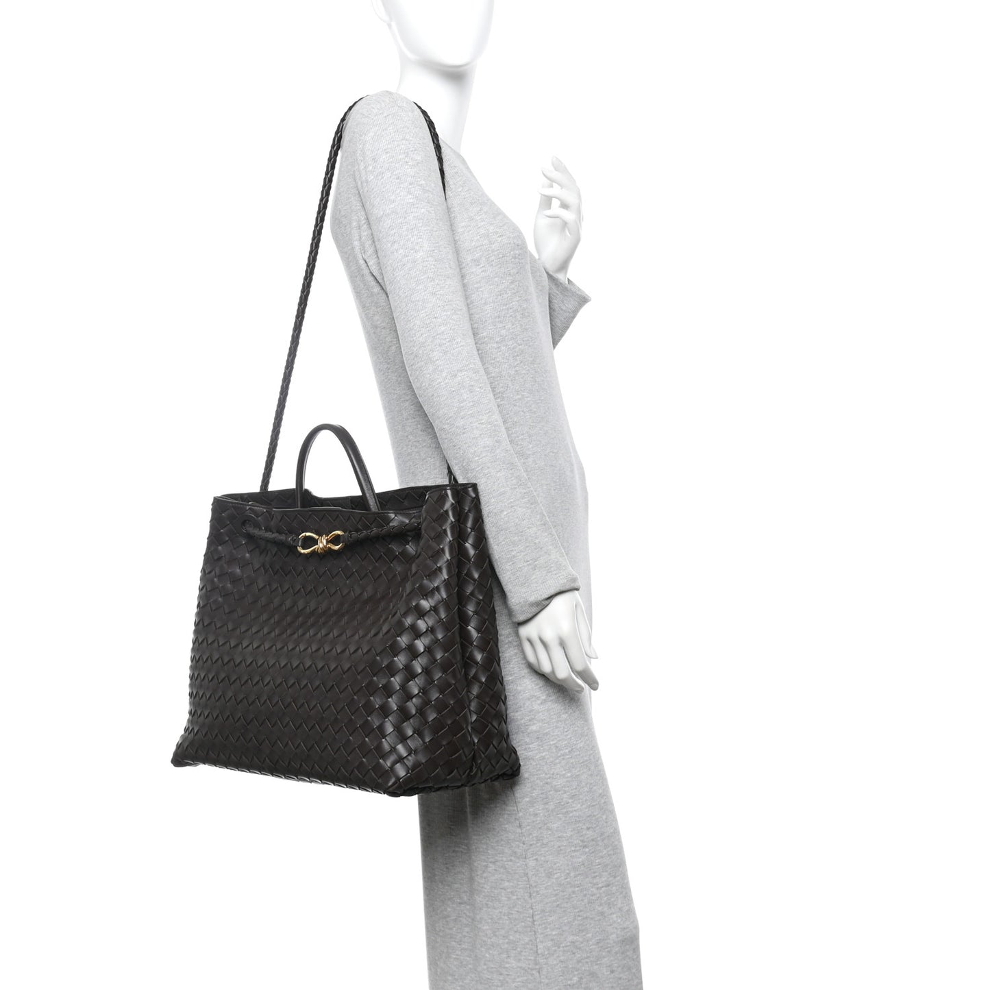 Nappa Intrecciato Large Andiamo Shoulder Bag Fondant