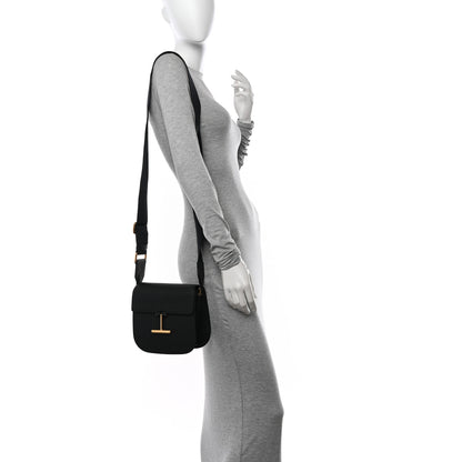 Tom Ford Grained Calfskin Mini T Clasp Tara Crossbody Bag Graphite 2 of 10
