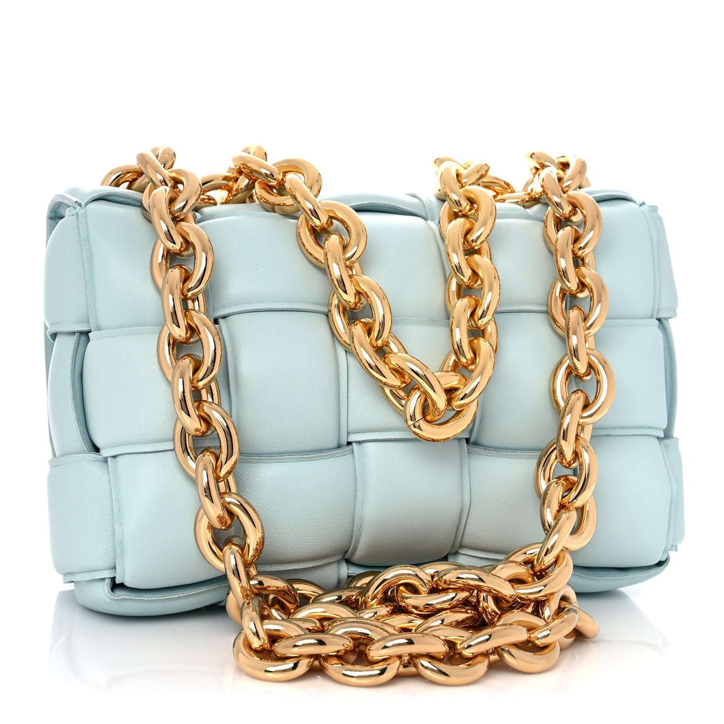 Lambskin Maxi Intreccio Padded Chain Cassette Crossbody Bag