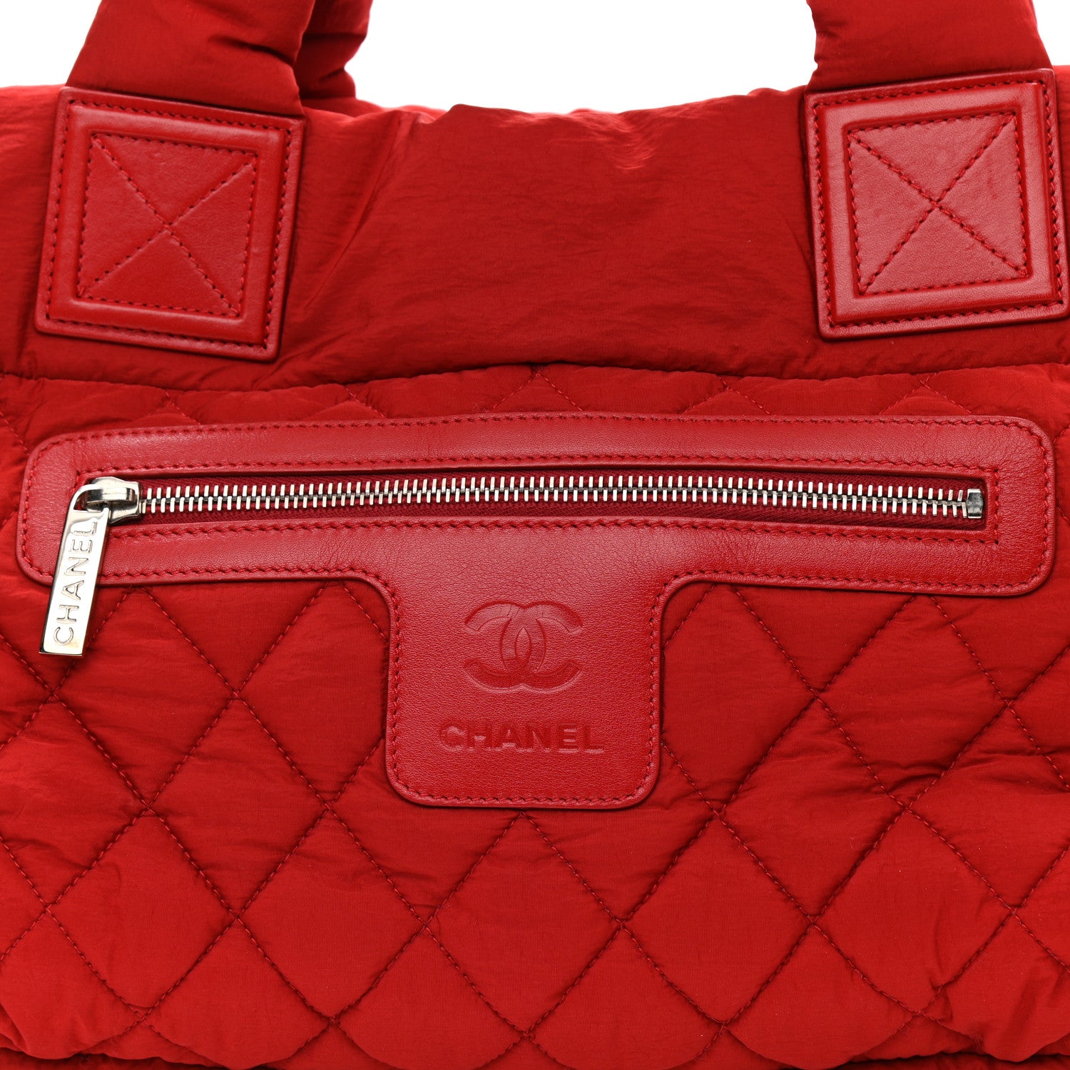Chanel Nylon Quilted Small Coco Cocoon Tote Red 8 of 13