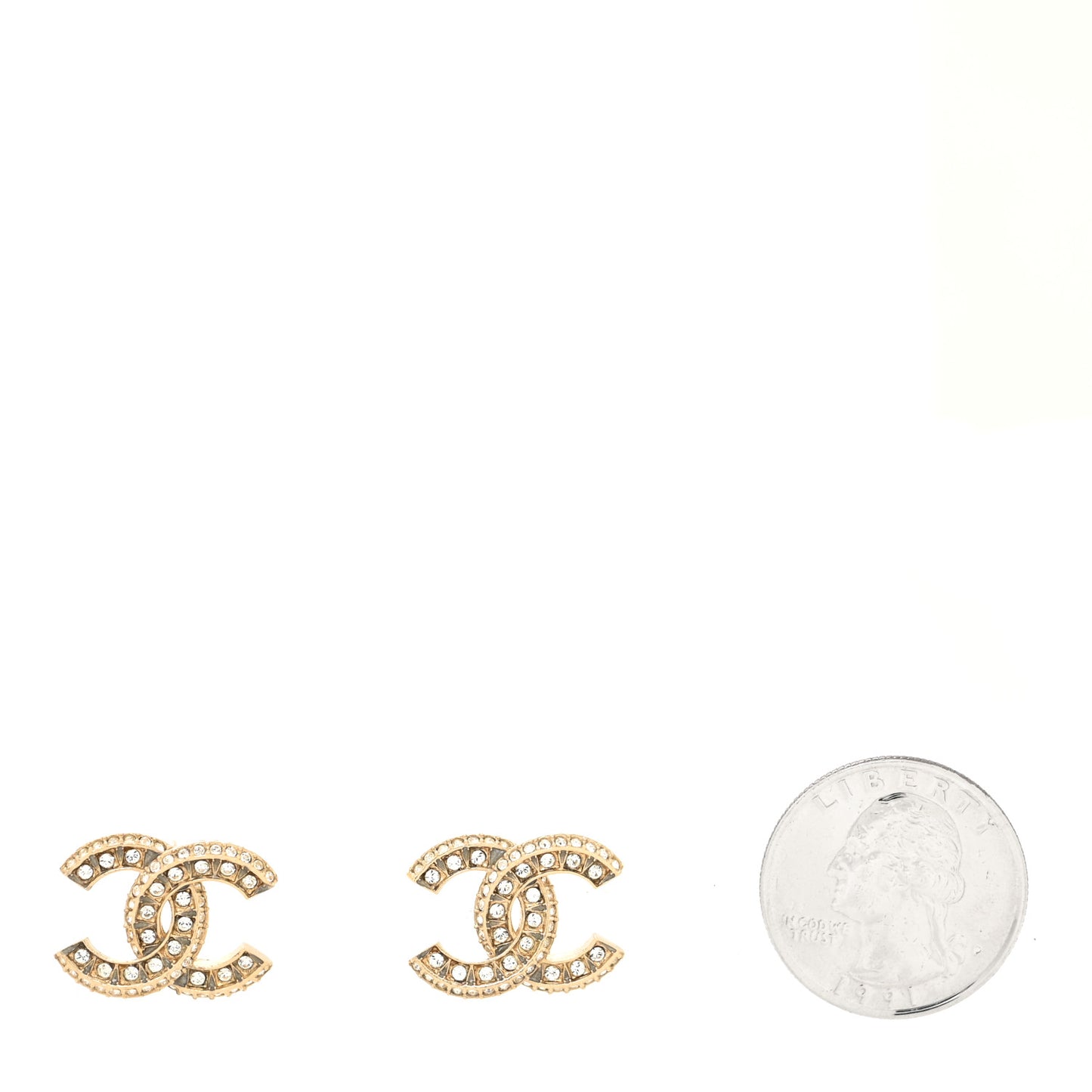 Crystal Timeless CC Earrings Light Gold