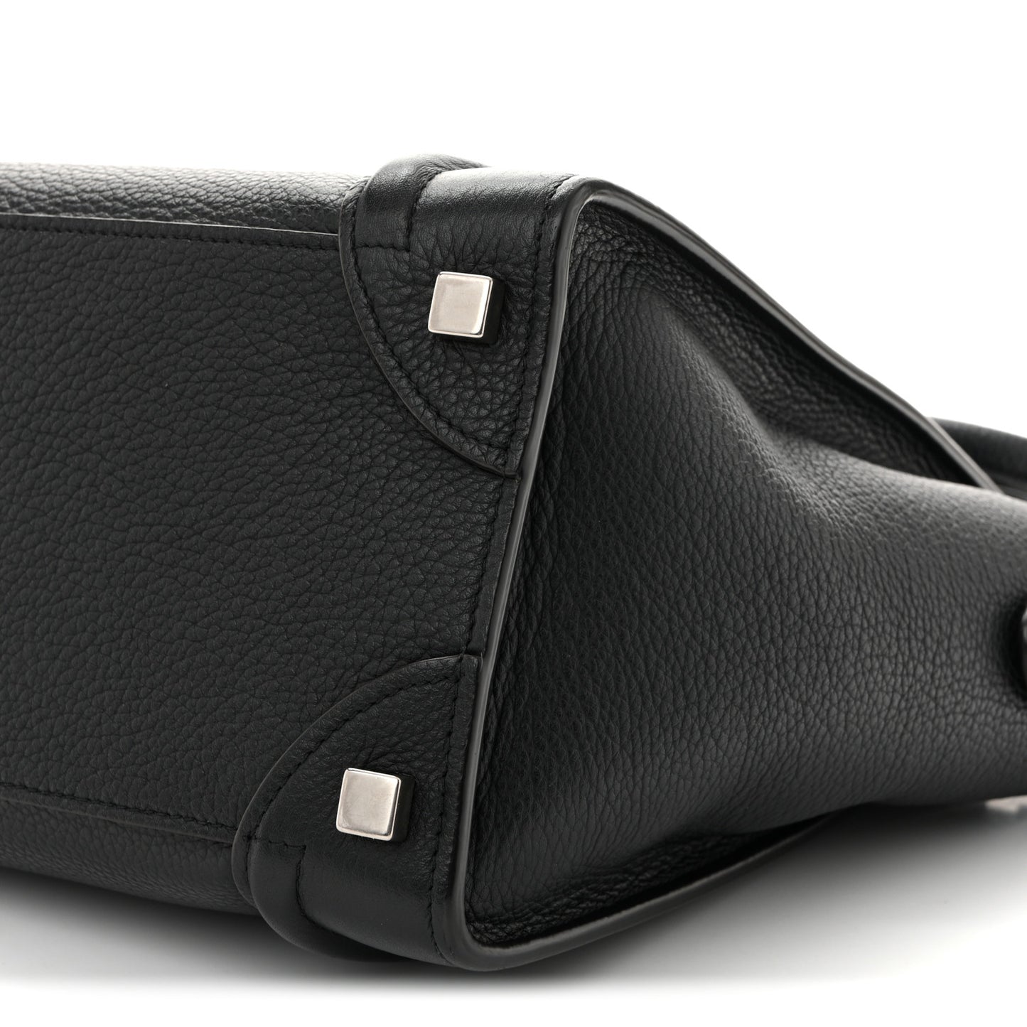 Drummed Calfskin Micro Luggage Black
