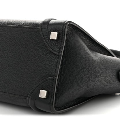 Celine Drummed Calfskin Micro Luggage Black 10 of 10