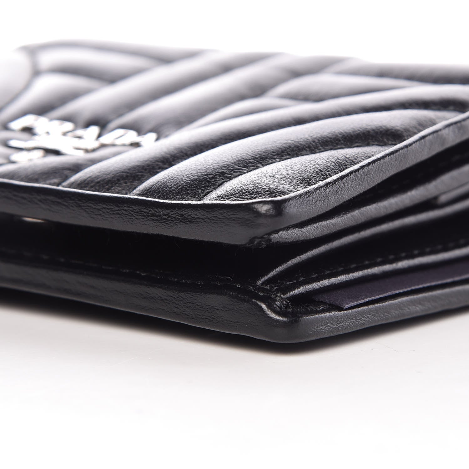Prada Soft Calfskin Impunture Diagramme Wallet Black 9 of 10
