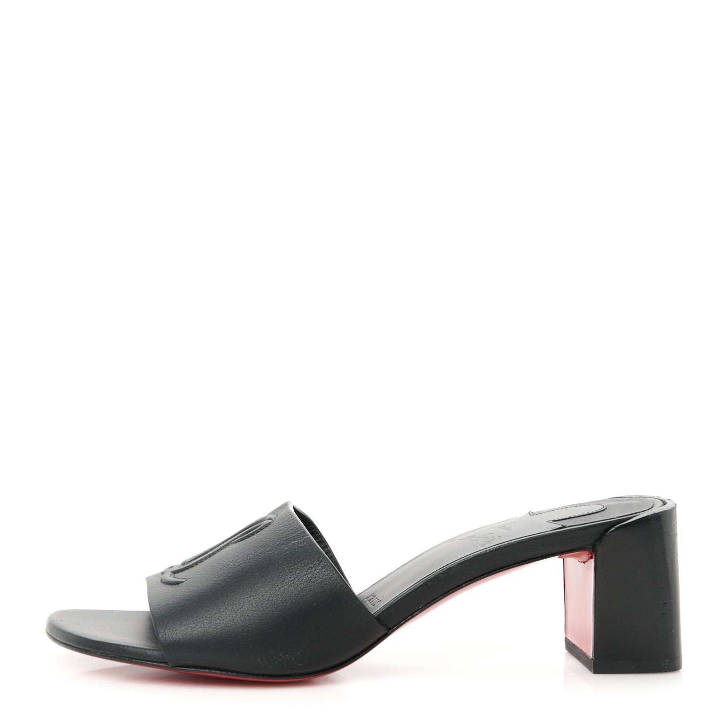 Calfskin Logo Embossed So CL 55 Mule 38 Black