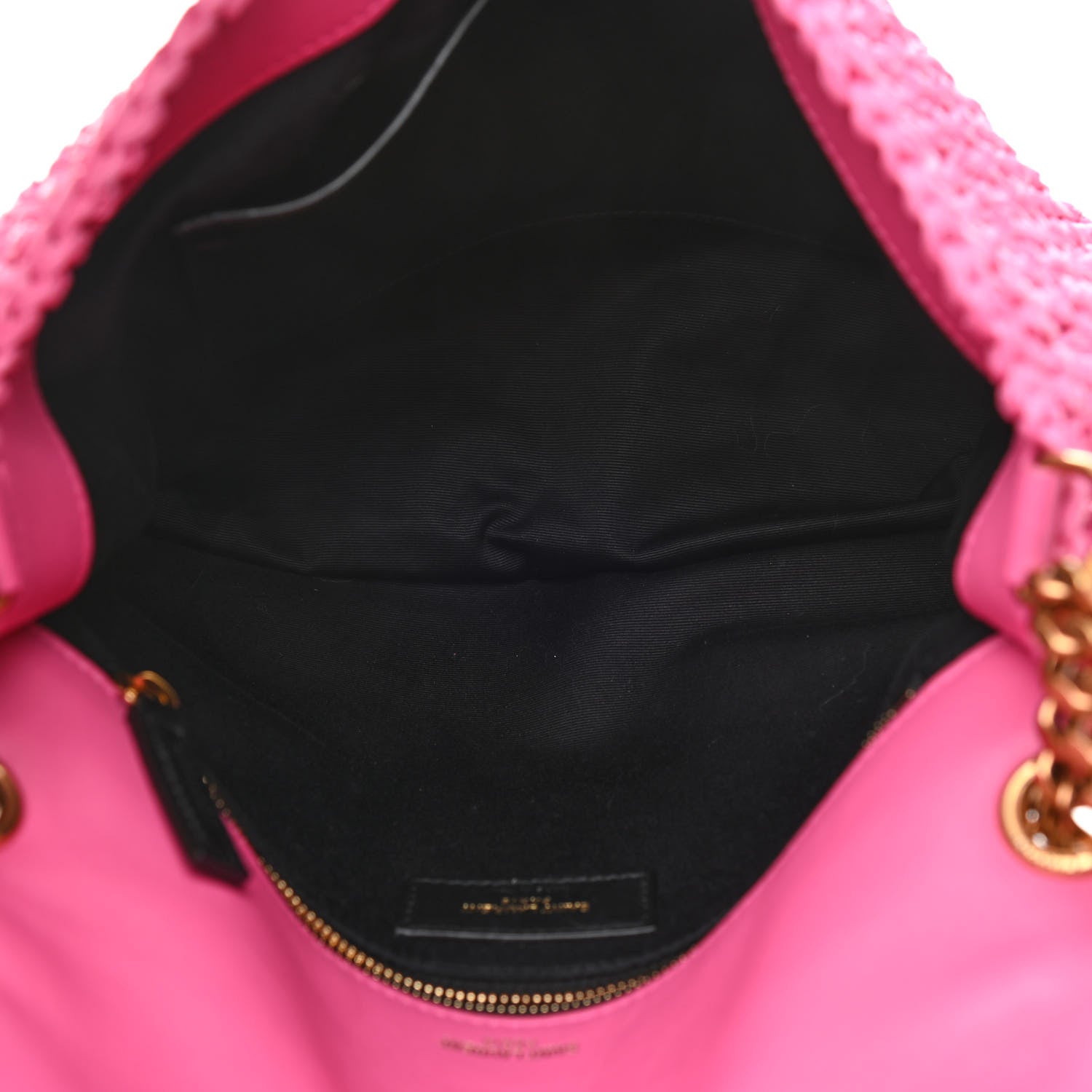 Saint Laurent Raffia Calfskin Monogram Medium Niki Chain Satchel Bright Pink 5 of 11