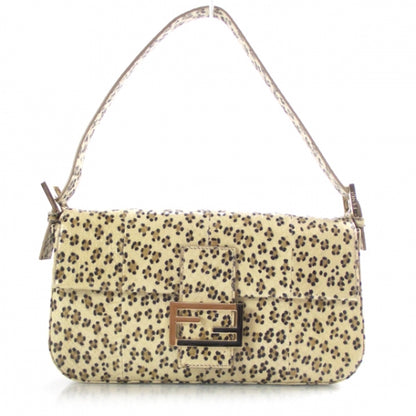 Fendi Snakeskin Leopard Print Baguette Beige 1 of 14