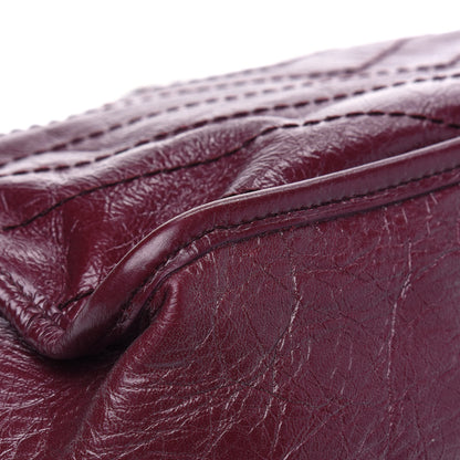 Saint Laurent Crinkled Calfskin Matelasse Monogram Medium Niki Chain Satchel Burgundy 13 of 17
