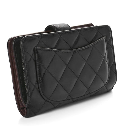 Chanel Lambskin Quilted Zipped Pocket Wallet Black 3 of 8