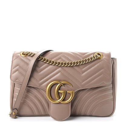 Gucci Calfskin Matelasse Medium GG Marmont Shoulder Bag Porcelain Rose 1 of 10