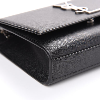 Saint Laurent Grain De Poudre Small Monogram Kate Satchel Black 7 of 14