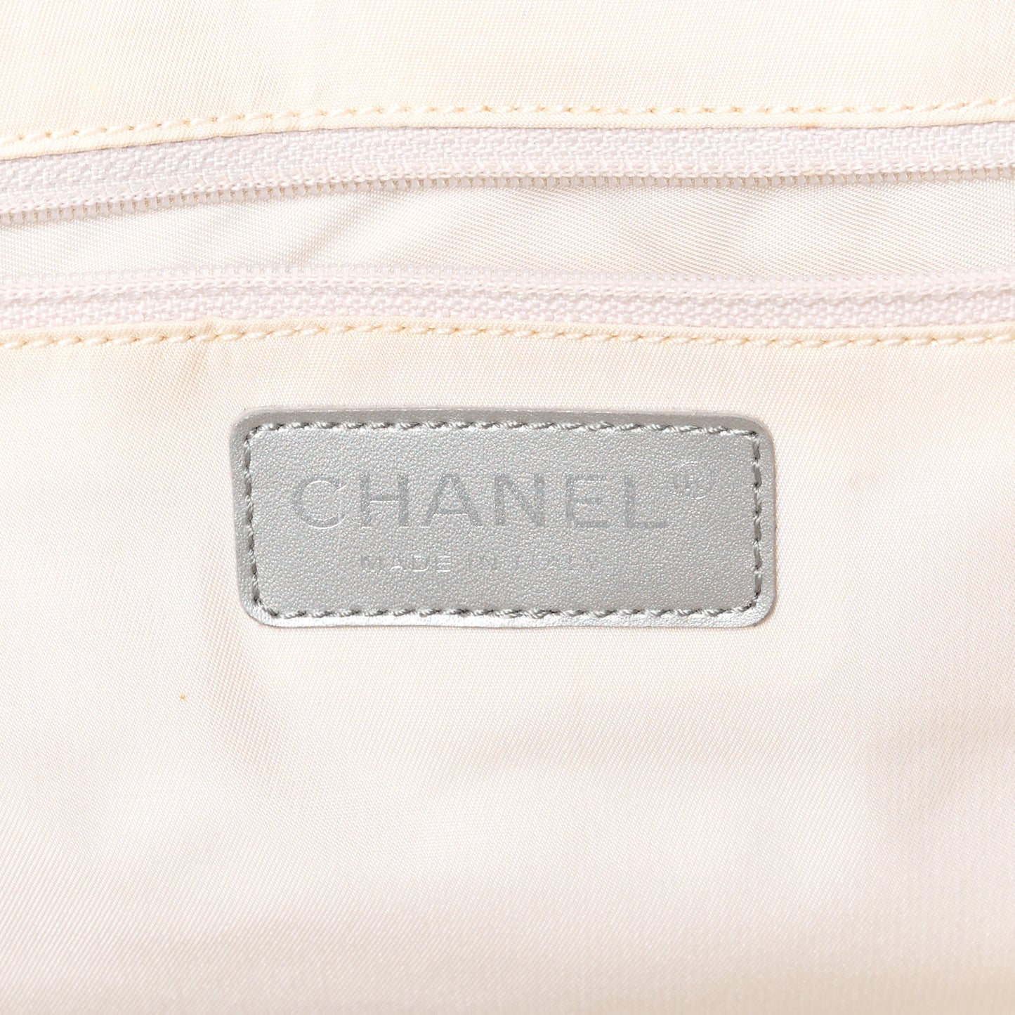 Metallic Nylon Small Travel Tote Silver