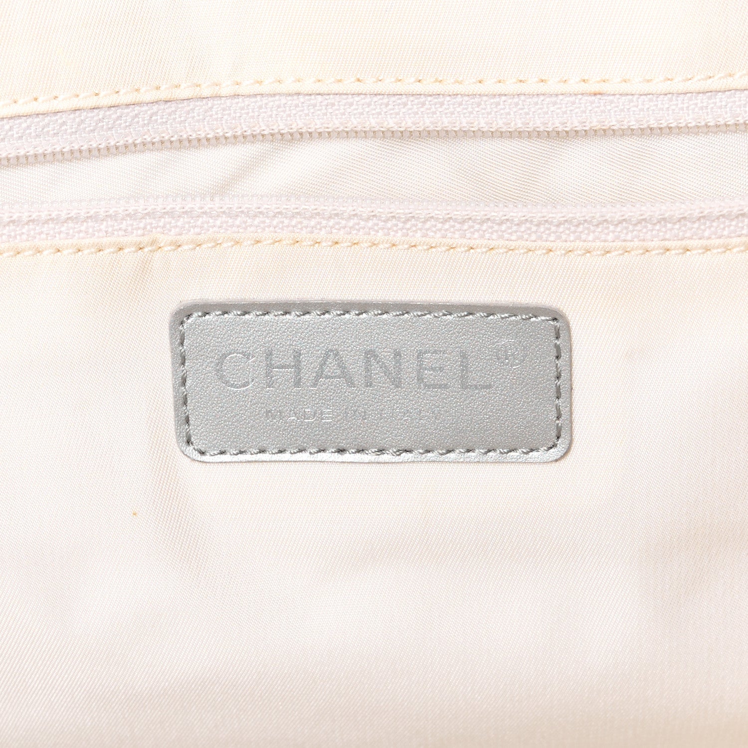 Chanel Metallic Nylon Small Travel Tote Silver 7 of 12