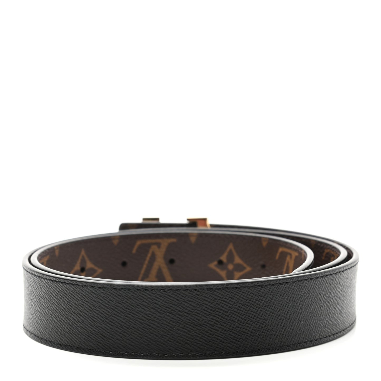 Calfskin Monogram 30mm LV Initiales Reversible Belt 90 36 Black