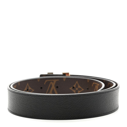 Louis Vuitton Calfskin Monogram 30mm LV Initiales Reversible Belt 90 36 Black 2 of 6