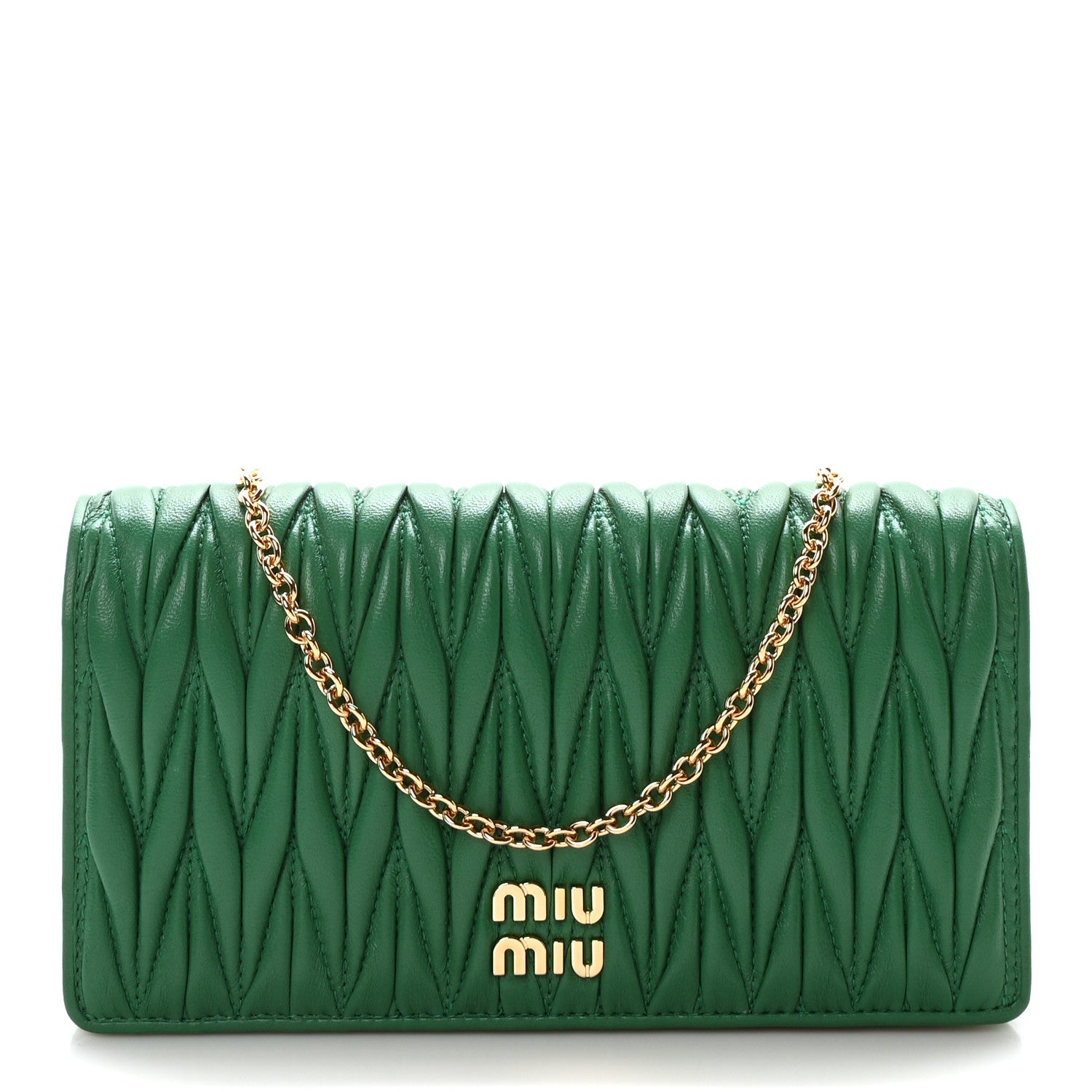 Miu Miu Nappa Matelasse Smartphone Holder With Chain Mango 1 of 10