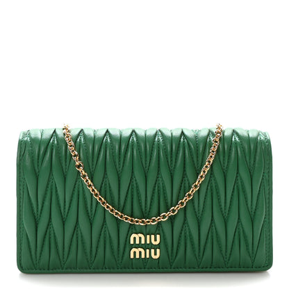 Miu Miu Nappa Matelasse Smartphone Holder With Chain Mango 1 of 10