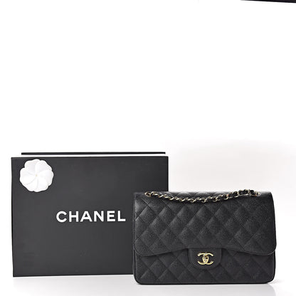 Chanel Caviar Quilted Jumbo Double Flap Black 11 of 11