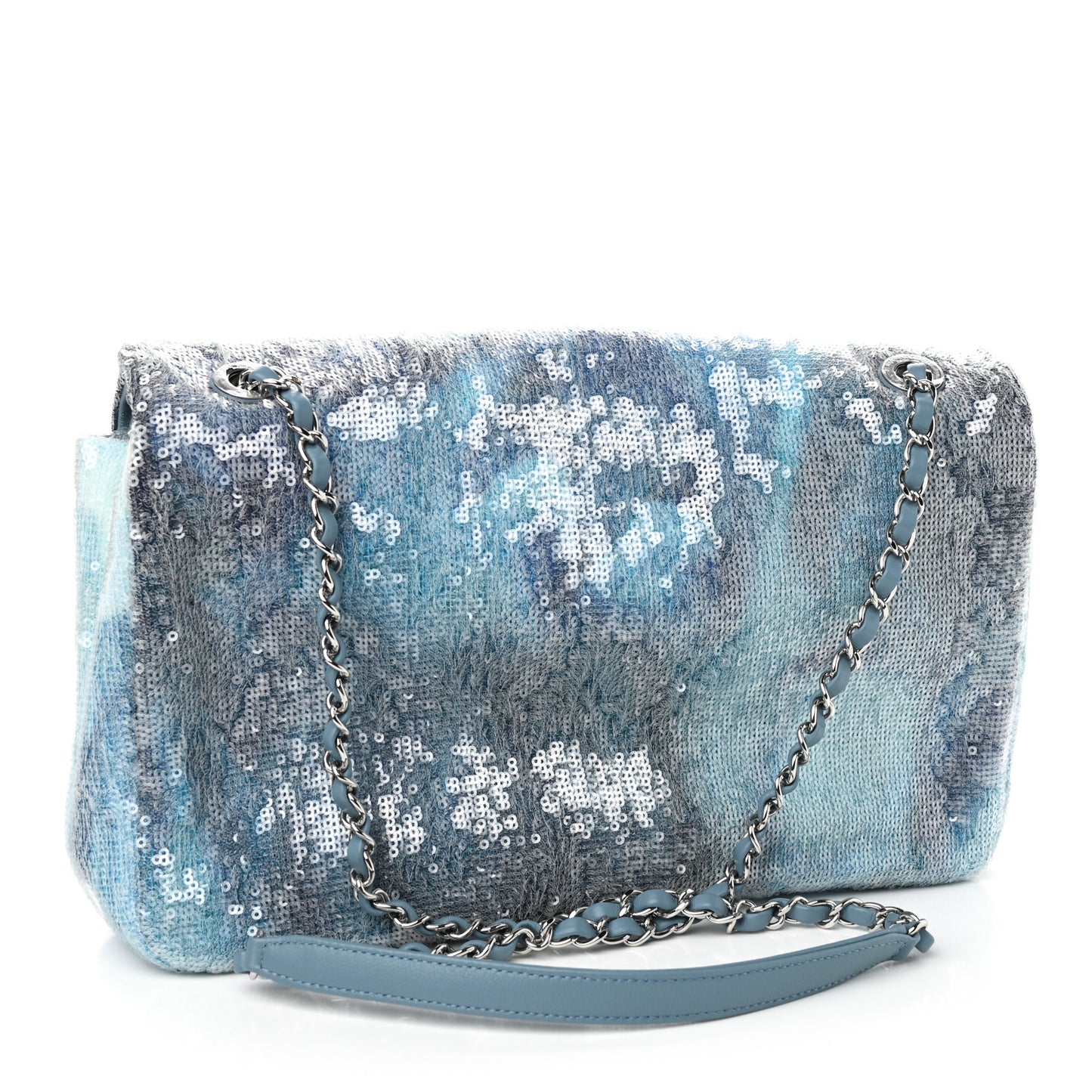 Sequin Large Waterfall Flap Light Blue