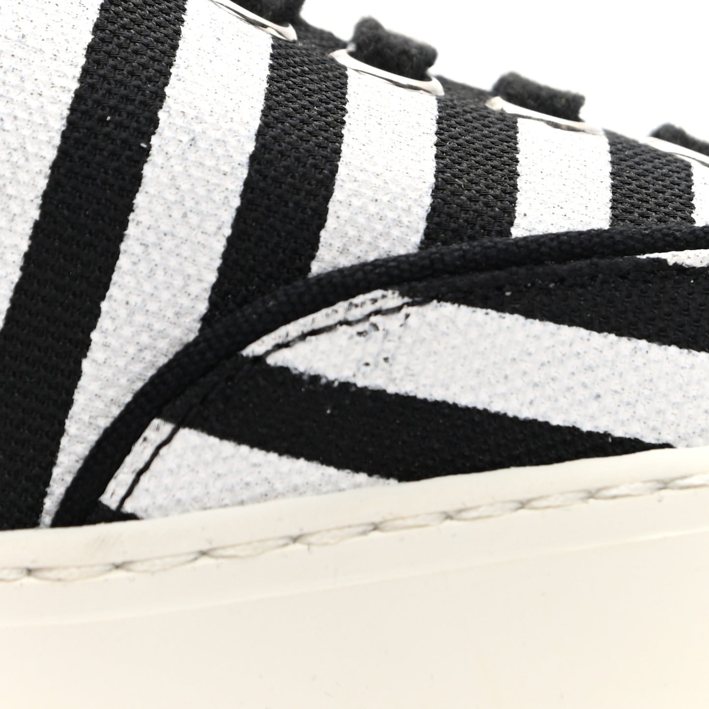 Canvas Striped Venice Low Top Sneakers 36.5 Black White