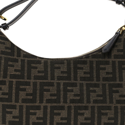 Fendi Fabric Jacquard Vitello Grace FF 1974 Small Fendigraphy Hobo Bag Tobacco Moro Ebano 8 of 10