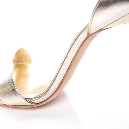 Saint Laurent Metallic Lambskin Amber Ankle Strap Sandals 35 Gold 15 of 20