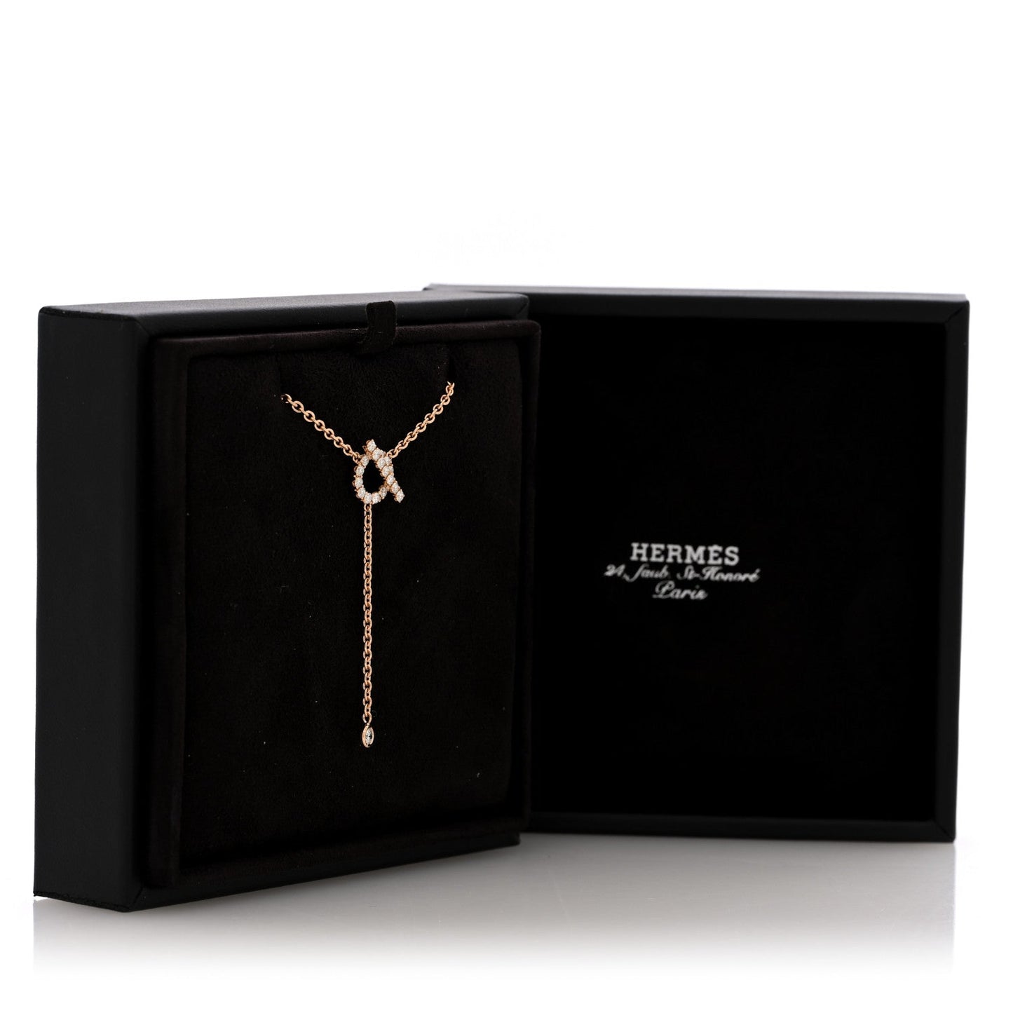 18K Rose Gold Diamond Finesse Lariat Necklace