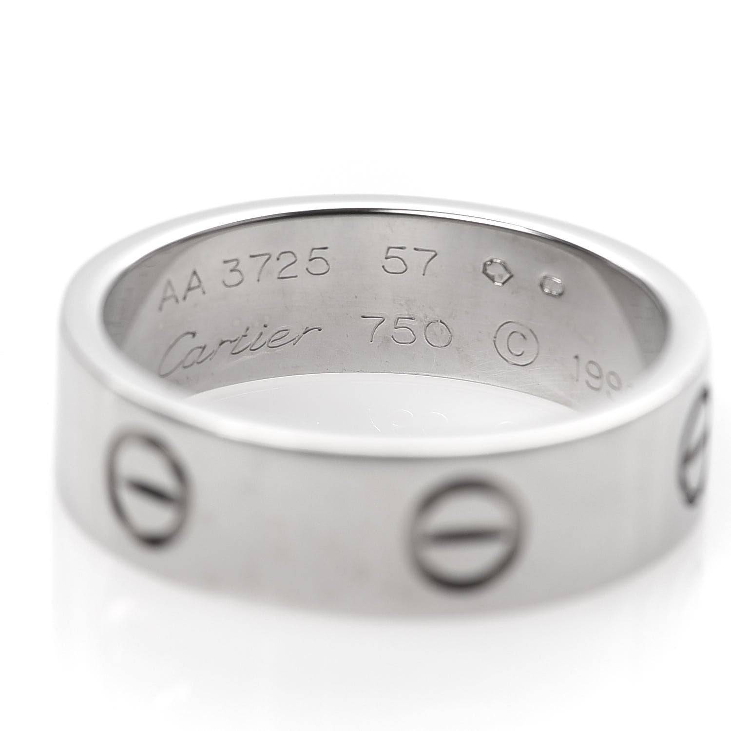 Cartier 18K White Gold 5.5mm LOVE Ring 57 8 4 of 5