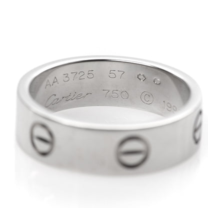 Cartier 18K White Gold 5.5mm LOVE Ring 57 8 4 of 5