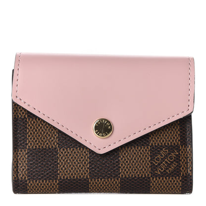 Louis Vuitton Damier Ebene Zoe Wallet Rose Ballerine 1 of 8