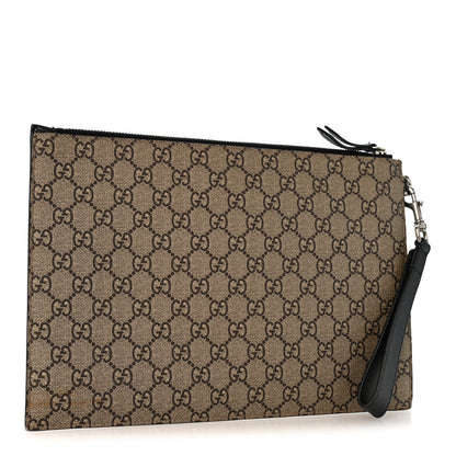 Gucci GG Supreme Monogram Tiger Zip Wristlet Pouch Beige 3 of 8