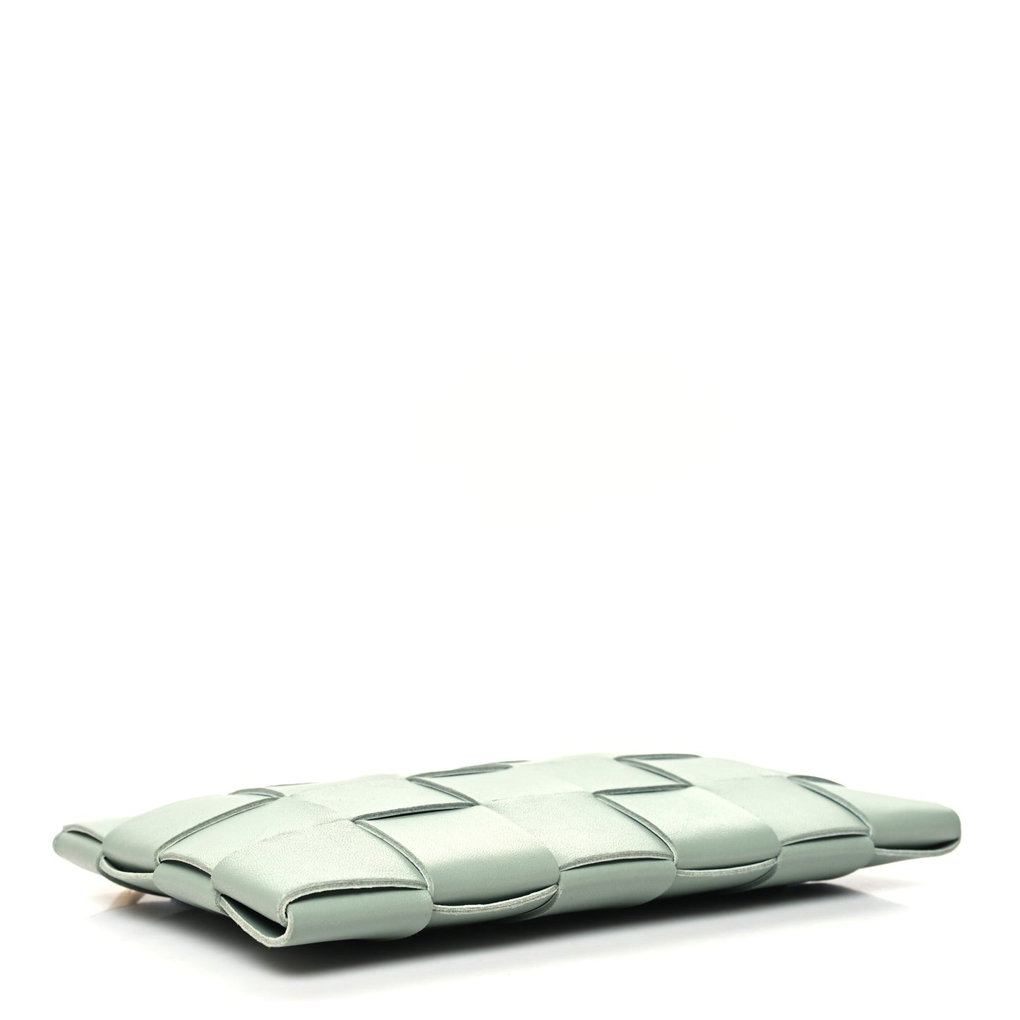 Nappa Maxi Intrecciato Small Cassette Flat Zip Pouch New Sauge