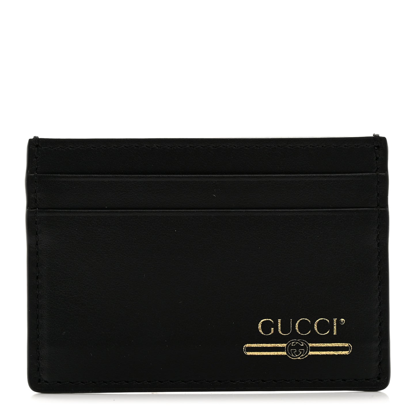 Plutone Calfskin Logo Card Holder Black