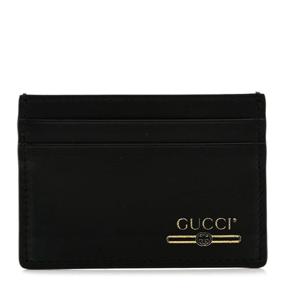 Gucci Plutone Calfskin Logo Card Holder Black 1 of 6