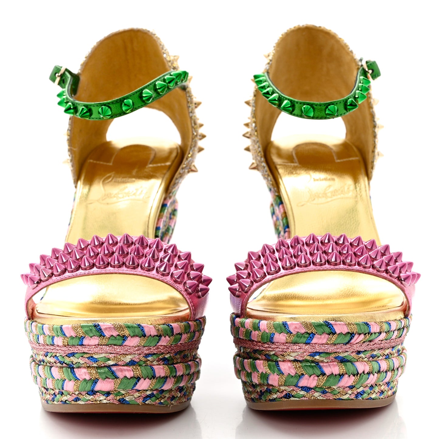 Nappa Pepite Liege Lame Madmonica 120 Wedge Sandals 35 Full Moon