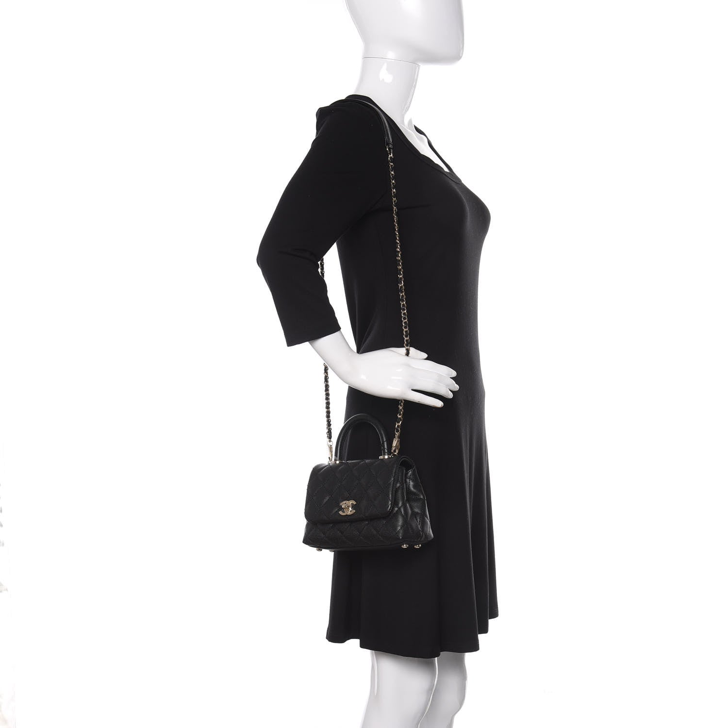 Chanel Caviar Quilted Extra Mini Coco Handle Flap Black 2 of 9