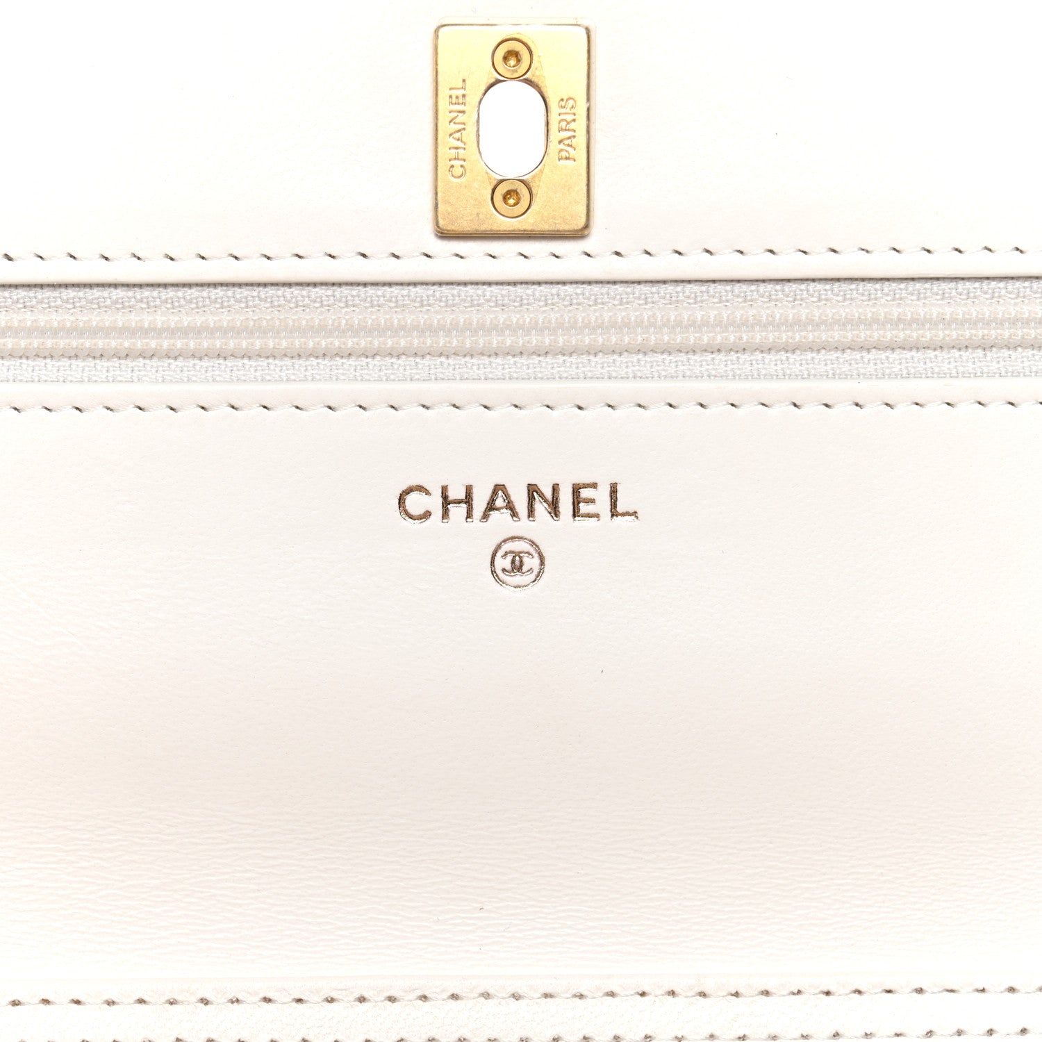 Chanel Lambskin Quilted CC Pearl Crush Wallet on Chain WOC White 6 of 13