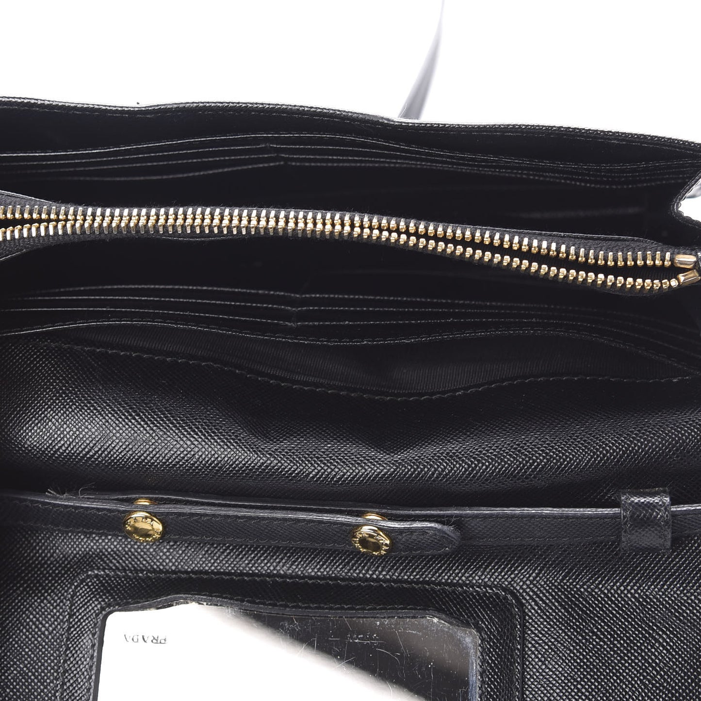 Saffiano Metal Flap Wallet With Strap Black