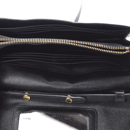 Prada Saffiano Metal Flap Wallet With Strap Black 4 of 8
