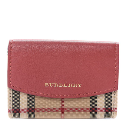 Burberry Calfskin House Check Chesam Card Case Cinnamon Red 1 of 7