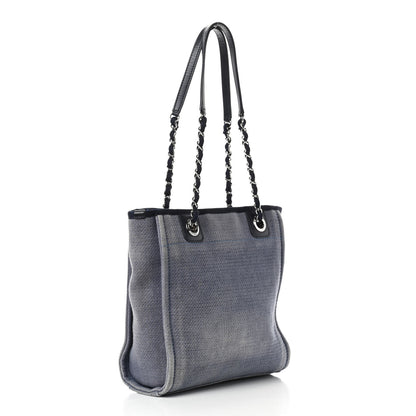 Chanel Canvas Mini Deauville Tote Denim Blue 3 of 9