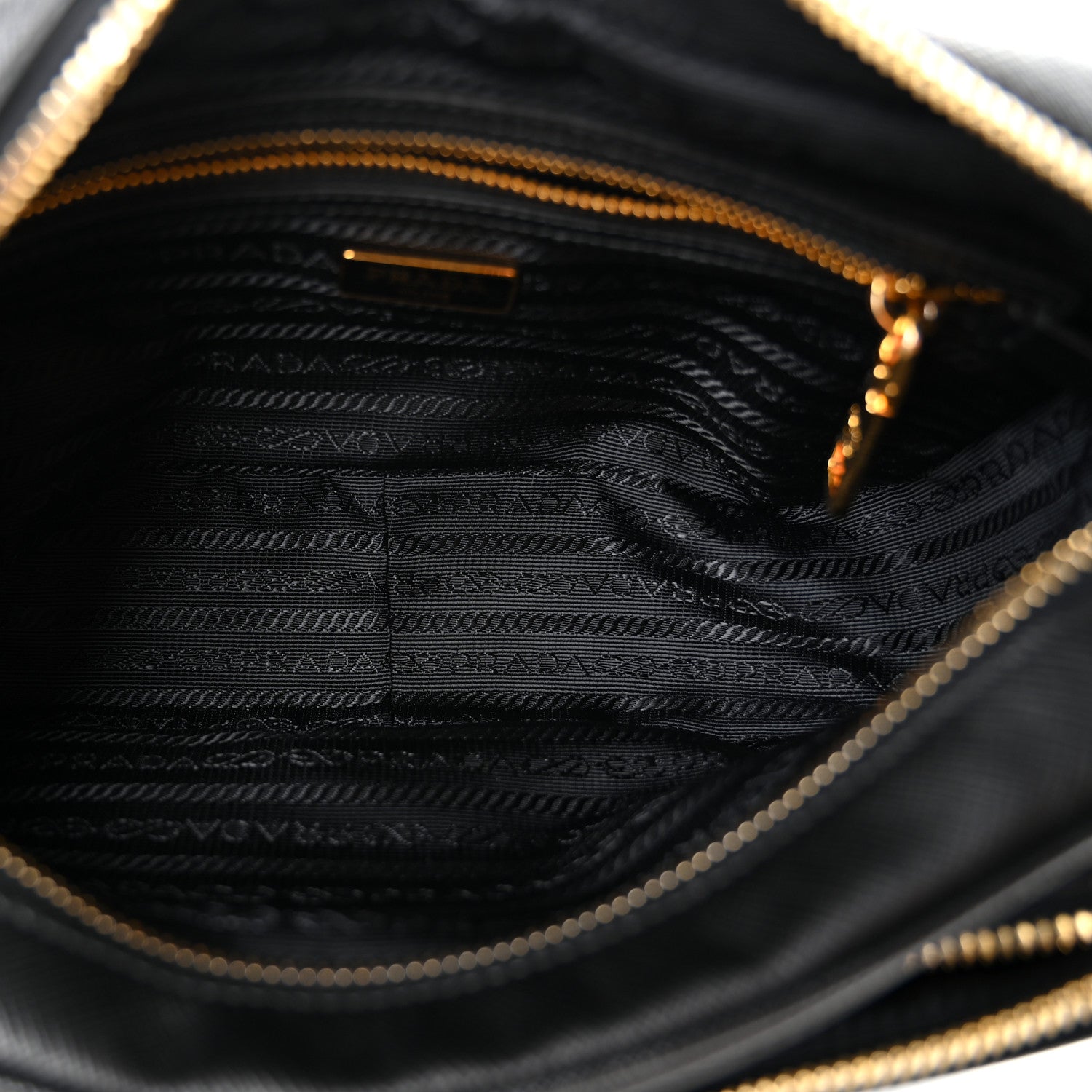 Prada Saffiano Lux Double Zip Crossbody Bag Black 5 of 11