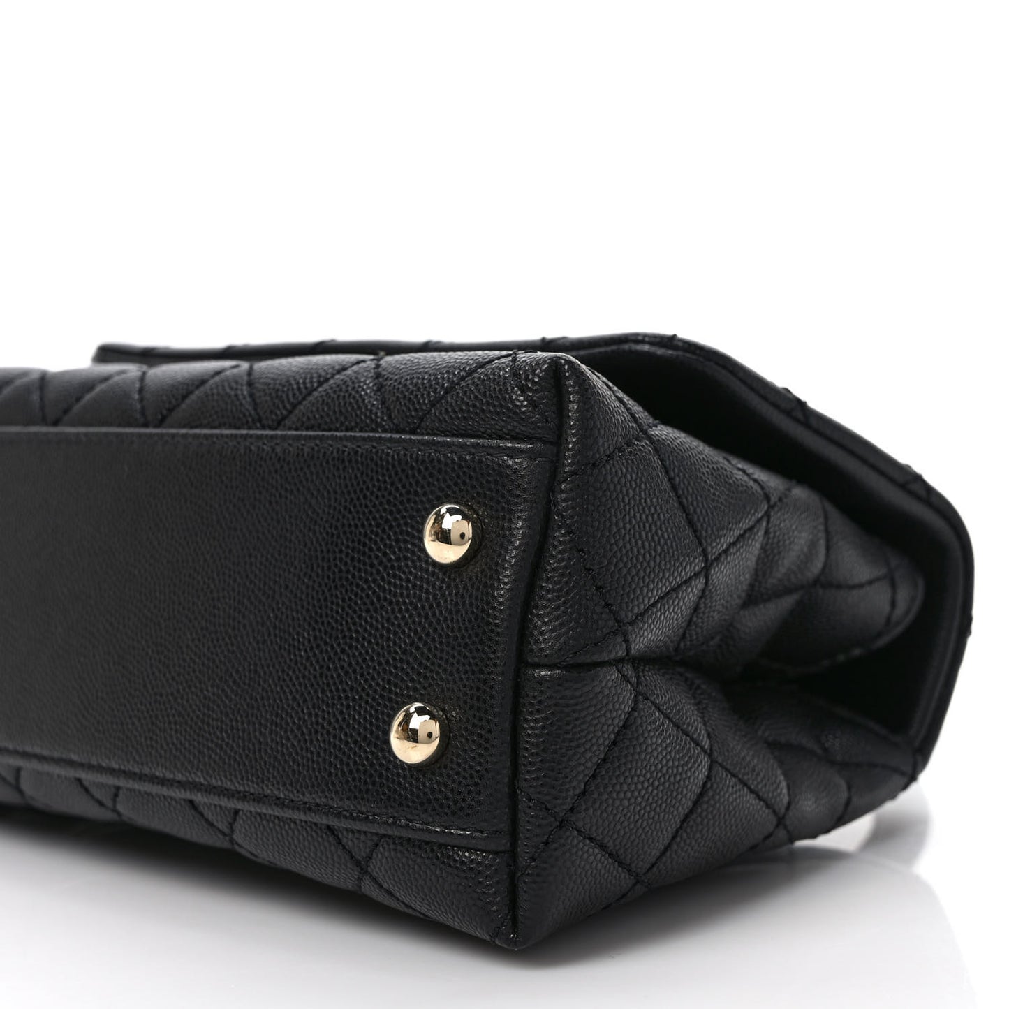 Caviar Quilted Mini Coco Handle Flap Black
