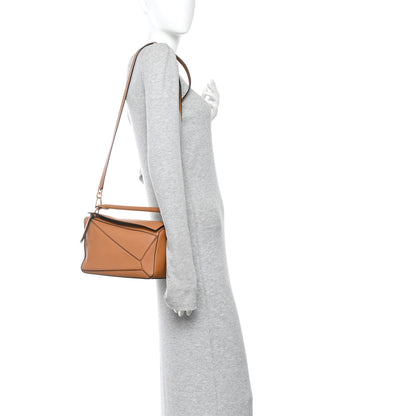 Loewe Grained Calfskin Small Puzzle Bag Tan 2 of 11