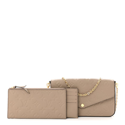 Louis Vuitton Empreinte Pochette Felicie Chain Wallet Tourterelle 1 of 14