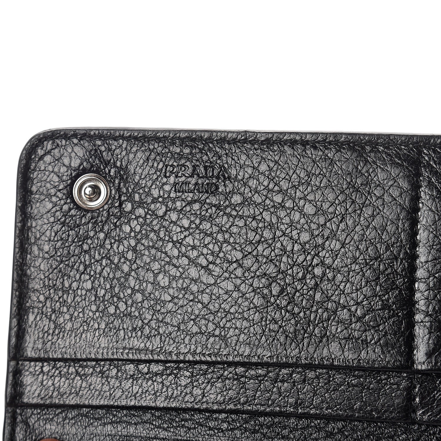 Prada Vitello Daino Continental Flap Wallet Black 7 of 11