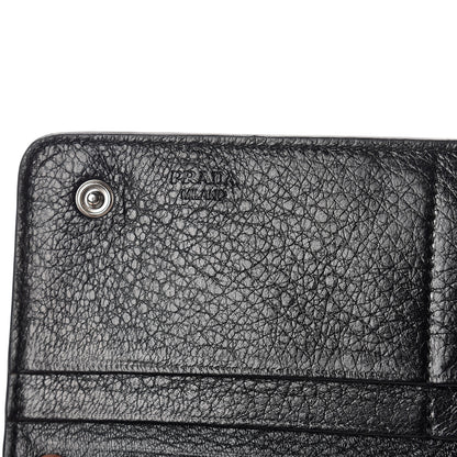Prada Vitello Daino Continental Flap Wallet Black 7 of 11